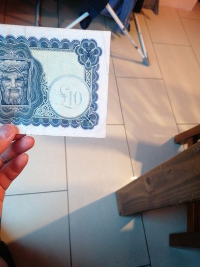 1975 Irish Ten Pounds Banknote