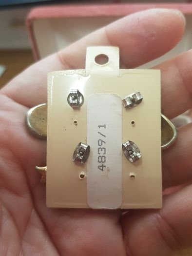 2 pairs 9 ct. gold Australian crystal earrings