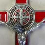 large red crucifix cross,,lovely condition,, beautiful,,,buyer collects or pays postage thank you,,sold as is ,some of the money will be going to charity,good cause ,, Image 3