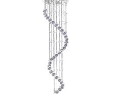 Modern Crystal Chandelier Ceiling Light Pendant Lamp Chrome Finish Glass Droplets New, 30 / 120cm
