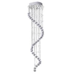 Modern Crystal Chandelier Ceiling Light Pendant Lamp Chrome Finish Glass Droplets New, 30 / 120cm
