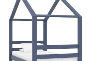 Kids Bed Frame Grey Solid Pine Wood 70x140 cm