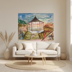 XL Original Painting of Bray Bandstand Wicklow Ireland Original Irish Art