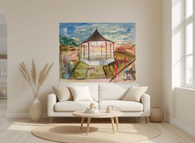 XL Original Painting of Bray Bandstand Wicklow Ireland Original Irish Art