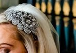 azure bridal hair piece