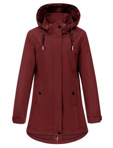 Brand New Women's Lightweight Transitional Softshell Coat Hooded Windbreaker Parka