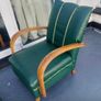 Art Deco restored Vintage 1930s Bentwood fireside chair in faux leatherette Image 9