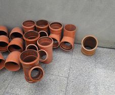 Sewage pipes and bends 6inch Have many like the ones in the pictures