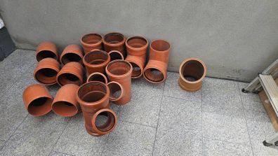 Sewage pipes and bends 6inch Have many like the ones in the pictures