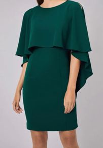 BNWT COAST forest green cape shift dress size 12