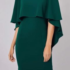 BNWT COAST forest green cape shift dress size 12