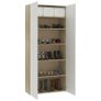 Shoe Cabinet White and Sonoma Oak 80x35.5x180 cm Chipboard Image 2
