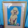 Vintage Kitsch Poodle framed Needlework Image 5