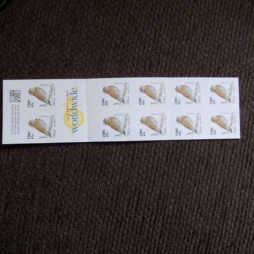 Ireland 2004.Stamps in Booklet.Definitive.Song Thrush.65c x 10 stamps.