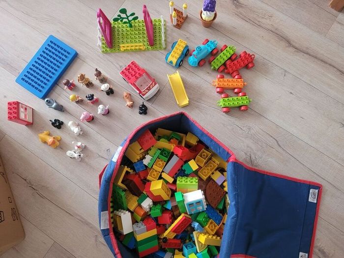 big box of Lego Duplo and bricks