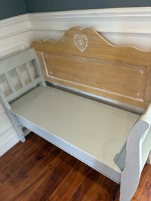Wooden two seater bench