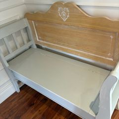 Wooden two seater bench