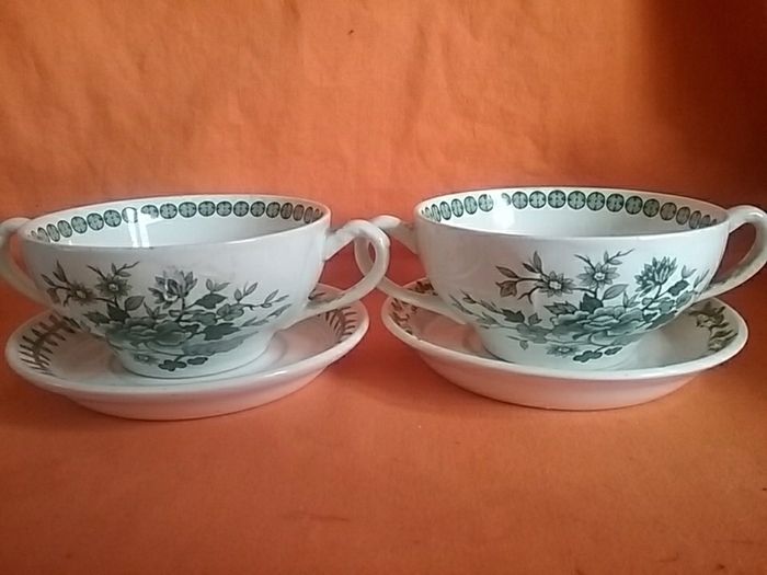 Two Double Handled Soup Bowls