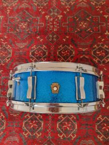 Ludwig Jazz Fest Snare Drum 14 x 5 Blue Sparkle Keystone 1960s