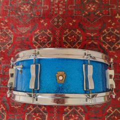 Ludwig Jazz Fest Snare Drum 14 x 5 Blue Sparkle Keystone 1960s