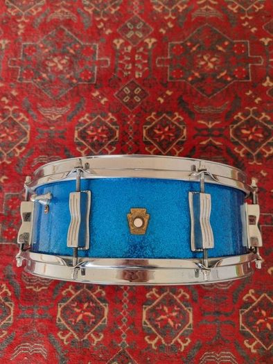 Ludwig Jazz Fest Snare Drum 14 x 5 Blue Sparkle Keystone 1960s