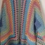 Crocheted colourful hexagon jacket Image 2