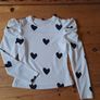 BNWOT White and black Heart Top Image 3
