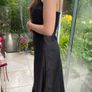 Black satin maxi dress Image 3