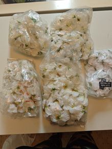 white flower bundle mixed fake artificial faux silk flowers