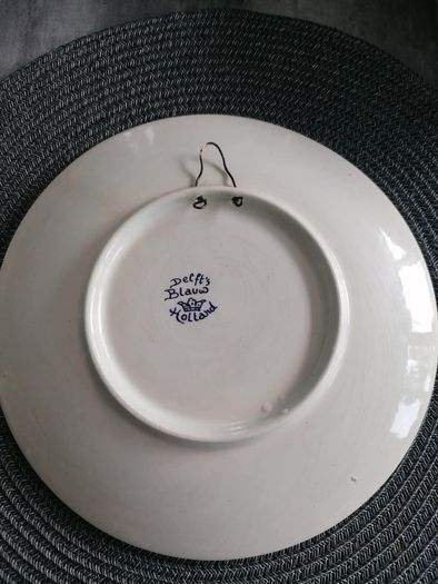 Vintage Delft Blue Windmill Decorative Plate