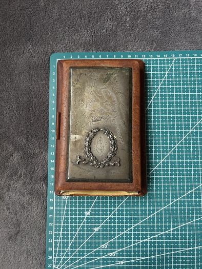 Silver vintage leather-bound notebook