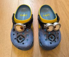 Crocs Minions Blue Yellow Clogs Size Junior 1