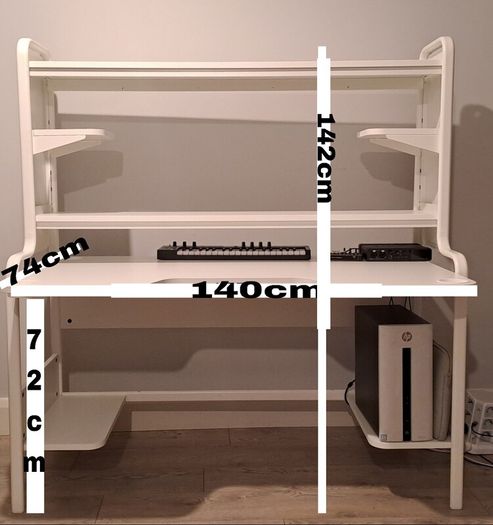 White Steel Gaming Desk - warranty active