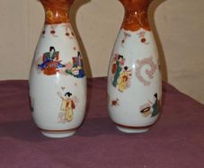 Vintage pair of hand painted Japanese Vases