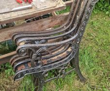 Cast iron Garden bench ends + backs