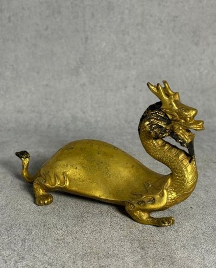 2 Chinese Dragons - Gilt Bronze