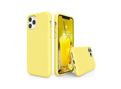 Liquid Silicone Case For iPhone 11 Pro Luxury Thin ShockProof Soft Phone Cover Yellow - FHT8IP11PLK