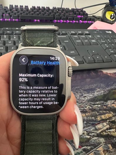 Apple Watch Ultra 1 Titanium 92 Percent Battery Health