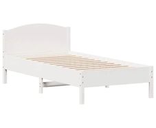 Bed Frame without Mattress White 75x190 cm Small Single Solid Wood Pine
