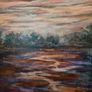 Sunset Orange Acrylic Landscape 50x90cm canvas Image 4