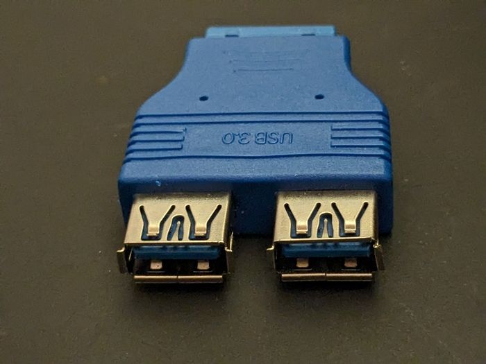 20-Pin header to Dual USB 3.0 (Internal Splitter/Breakout)