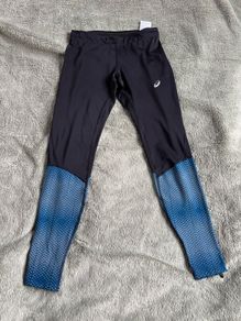 ASICS blue & black running tights Size S