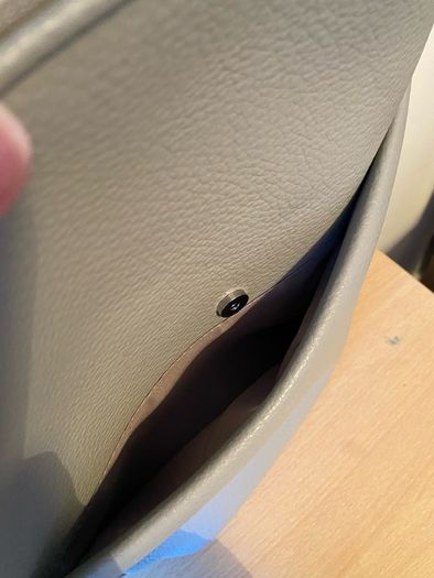 Grey leather effect backpack