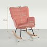 Rocking chair, relax armchair, rocking armchair, supports up to 120 kg, polyester, 98 x 71 x 101 cm, Pink Image 2
