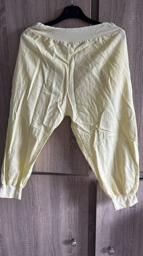 yellow linen cotton capri size s-m  medium and m-l