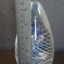 Fabulous Vintage Retro Large Art Glass Hand-Blown Teardrop Ovoid-Shaped  Paperweight with a Stunning Intricate Pattern in Blue, Clear and Opaque White Glass Image 10