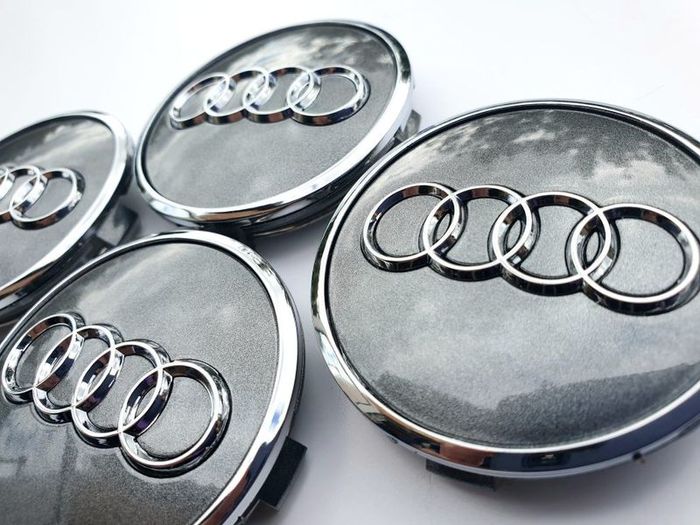 Set/4x 61mm AUDI Gloss GREY 3D alloy wheel centre caps cap 4M0601170JG3 Hub Cover