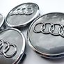 Set/4x 61mm AUDI Gloss GREY 3D alloy wheel centre caps cap 4M0601170JG3 Hub Cover Image 5