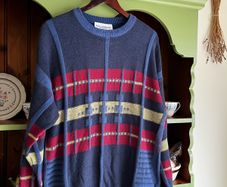 Vintage Patterned Knit Grandpa Jumper Made In Ireland