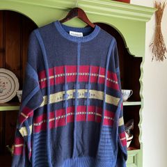 Vintage Patterned Knit Grandpa Jumper Made In Ireland